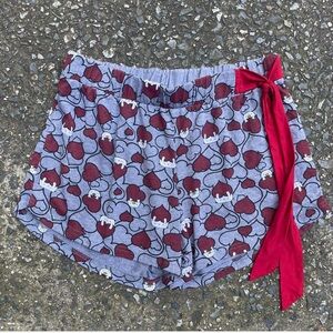 Gray kawaii cute heart valentines pajama shorts comfy